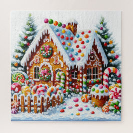 Schilderij van een kleurrijk Snoep Gingerbread Hou Legpuzzel