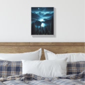 Schilderij Van Een Maanverlicht Bos Canvas Afdruk (Insitu (Slaapkamer))