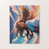 Schilderij van een meisje op een winderige dag legpuzzel (Verticaal)