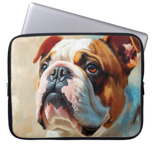 SCHILDERIJ VAN EEN MOOIE BULLDOG LAPTOP SLEEVE