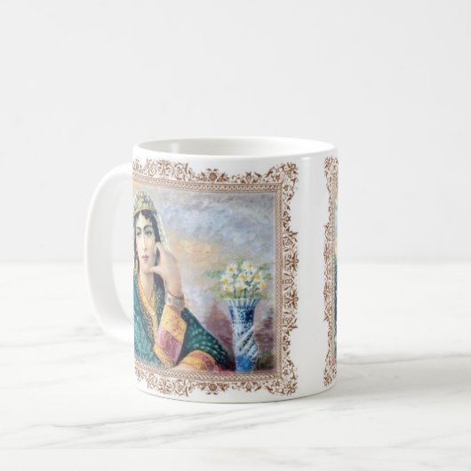 Schilderij van een mooie Perzische Meisje mok (Voorkant links)