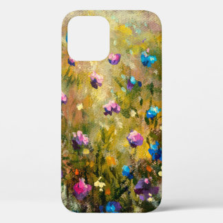 schilderij van een mooie weide van een blauwe roze Case-Mate iPhone case
