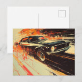 Schilderij van een oldtimer briefkaart (Voorkant / Achterkant)