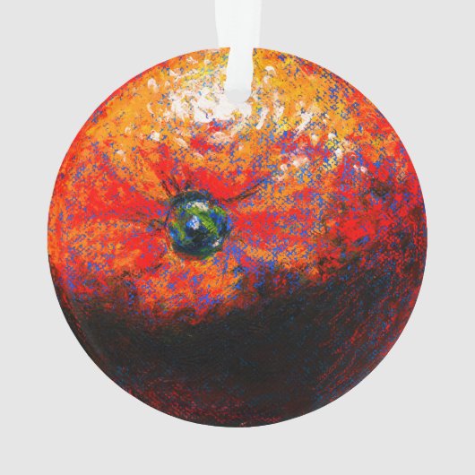 schilderij van een oranje citrusvruchtenversiering ornament (achterkant)