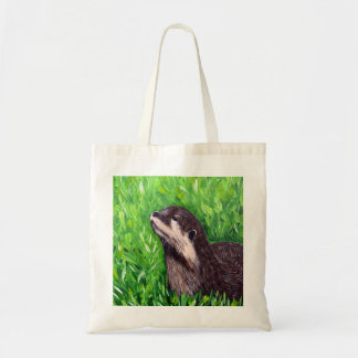 Schilderij van een otter in de Little River Tote Bag