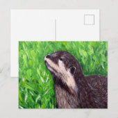 Schilderij van een otter in de rivier briefkaart (Voorkant / Achterkant)