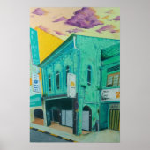 Schilderij van een oude groene winkel poster (Voorkant)