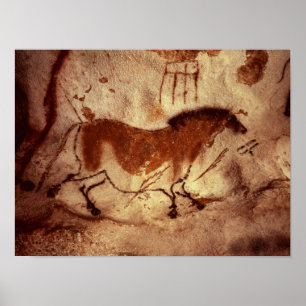 Schilderij van een paard, c.17000 BC Poster