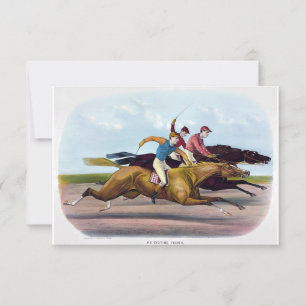  schilderij van een paardenrace scène, Paarden Bedankkaart