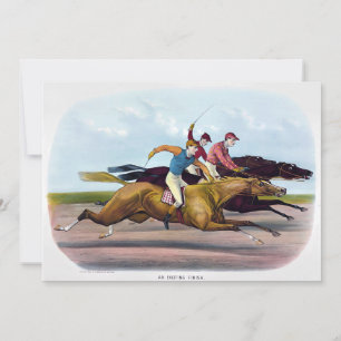  schilderij van een paardenrace scène, Paarden Bedankkaart