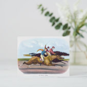 schilderij van een paardenrace scène, Paarden Briefkaart (Staand voorkant)