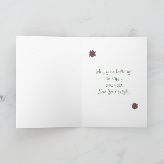 Schilderij van een Poinsettia Flower Christmas Kaa Feestdagen Kaart (Binnen)