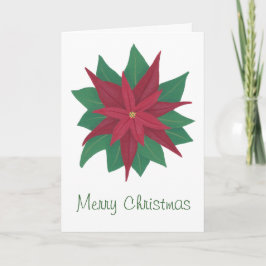 Schilderij van een Poinsettia Flower Christmas Kaa Feestdagen Kaart