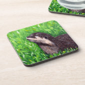 Schilderij van een rivierotter bier onderzetter (Linkerzijde)
