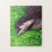 Schilderij van een rivierotter legpuzzel (Verticaal)
