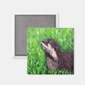 Schilderij van een rivierotter magneet (Voorkant / Achterkant)