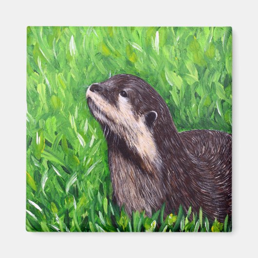 Schilderij van een rivierotter magneet (Voorkant)