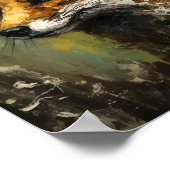 Schilderij van een rode vos in een kroon poster (Hoek)