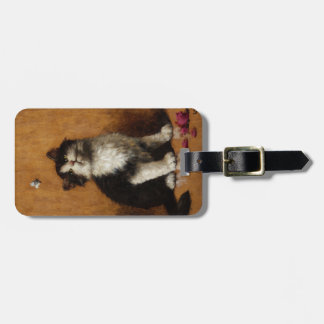 Schilderij van een schattige kat bagagelabel