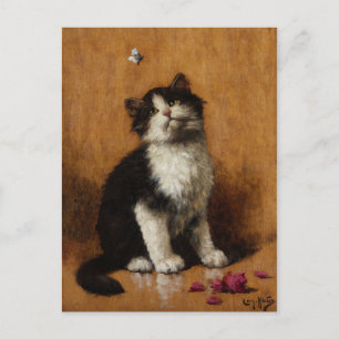Schilderij van een schattige kat briefkaart