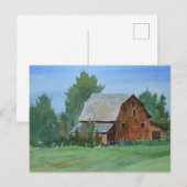 Schilderij van een schuur in waterverf briefkaart (Voorkant / Achterkant)
