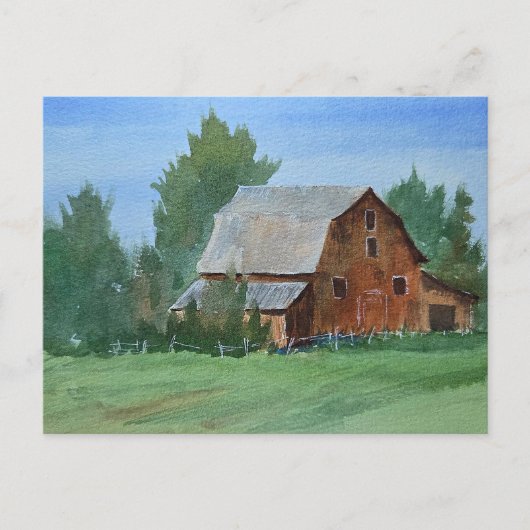 Schilderij van een schuur in waterverf briefkaart (Voorkant)