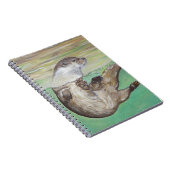 Schilderij van een speelse rivierotter notitieboek (Rechterzijde)