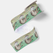 Schilderij van een speelse rivierotter satijnen lint (Achterkant)