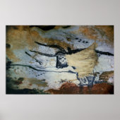 Schilderij van een stier met lange horens poster (Voorkant)