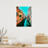 Schilderij van een Venetiaans kanaal Poster (Keuken)