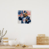 Schilderij van een veterane capybara in waterverf poster (Keuken)