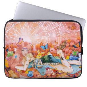 Schilderij van een vrouw titel: De Middag Laptop Sleeve