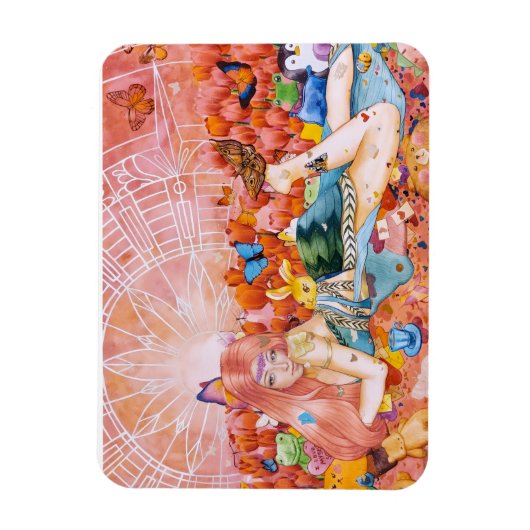 Schilderij van een vrouw titel: De Middag Magneet (Verticaal)