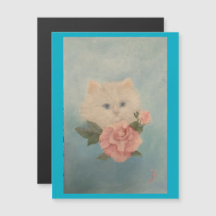Schilderij van een White Kitten Magnetische Kaart