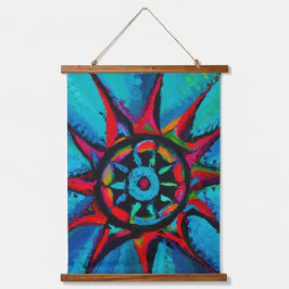 Schilderij van een wiel hangend wandkleed