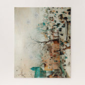 Schilderij van een Winter Christmas Town Legpuzzel (Verticaal)