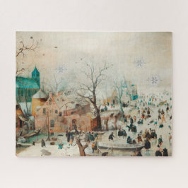Schilderij van een Winter Christmas Town Legpuzzel