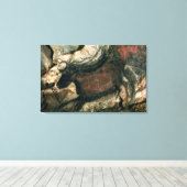 Schilderij van een zwarte stier, c.17000 BC (grot  Canvas Afdruk (Insitu (Houten vloer))