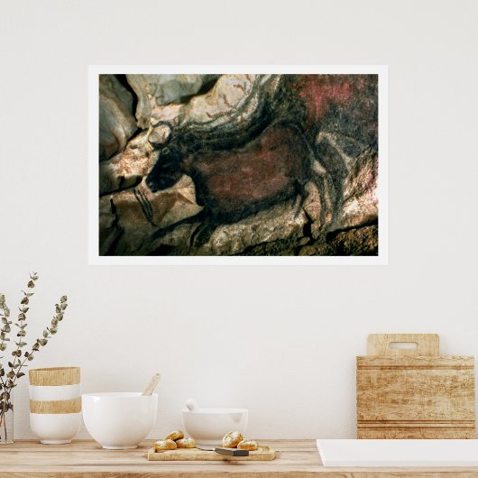 Schilderij van een zwarte stier, c.17000 BC (grot  Poster (Keuken)