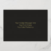 Schilderij van Elegant Menorah Gold Blue Folie Feestdagenkaart (Achterkant)