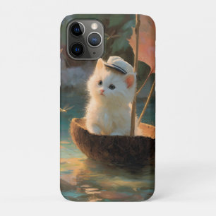Schilderij van Fluffy Witte Kitten Zeilend in Koko Case-Mate iPhone Case