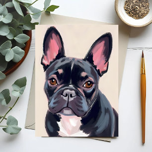 Schilderij van Franse Bulldog Briefkaart