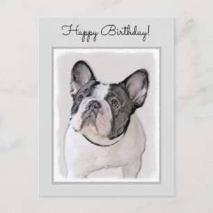 Schilderij van Franse Bulldog (Brindle Pied) - Hon Briefkaart