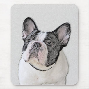Schilderij van Franse Bulldog (Brindle Pied) - Hon Muismat