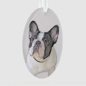 Schilderij van Franse Bulldog (Brindle Pied) - Hon Ornament (voorkant)
