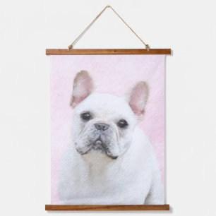 Schilderij van Franse Bulldog (Crème/Wit) - Honden Hangend Wandkleed