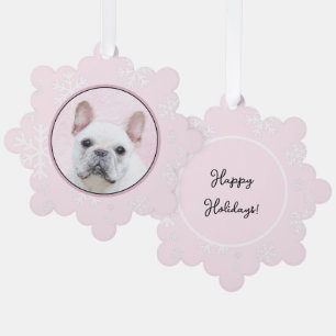 Schilderij van Franse Bulldog (Crème/Wit) - Honden Ornament Kaart