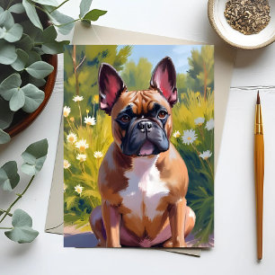 Schilderij van Franse Bulldog huisdier Honden Kuns Briefkaart