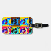 schilderij van Franse bulldog in pop stijl Bagagelabel (Voorkant horizontaal)