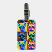 schilderij van Franse bulldog in pop stijl Bagagelabel (Voorkant verticaal)